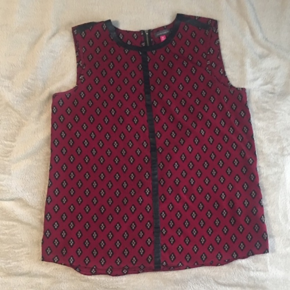 Vince Camuto Red Leather Tank Top!